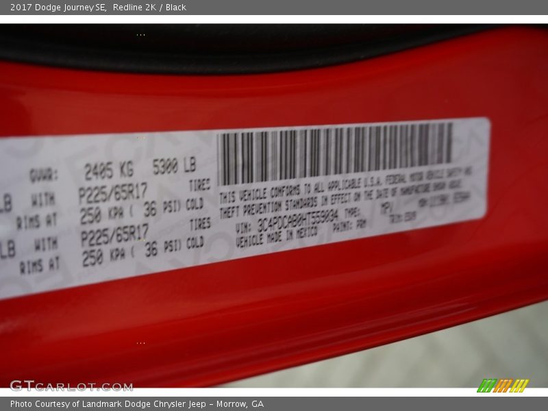 Redline 2K / Black 2017 Dodge Journey SE