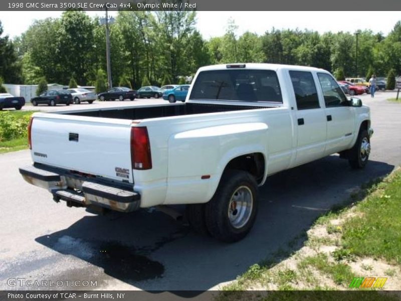 Olympic White / Red 1998 GMC Sierra 3500 SLE Crew Cab 4x4