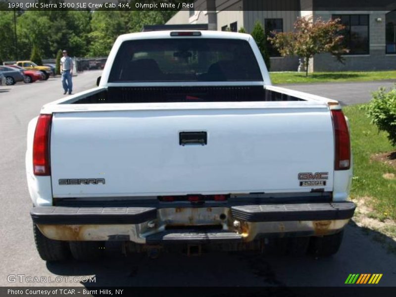 Olympic White / Red 1998 GMC Sierra 3500 SLE Crew Cab 4x4