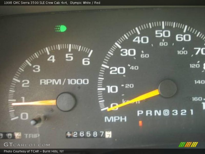 Olympic White / Red 1998 GMC Sierra 3500 SLE Crew Cab 4x4