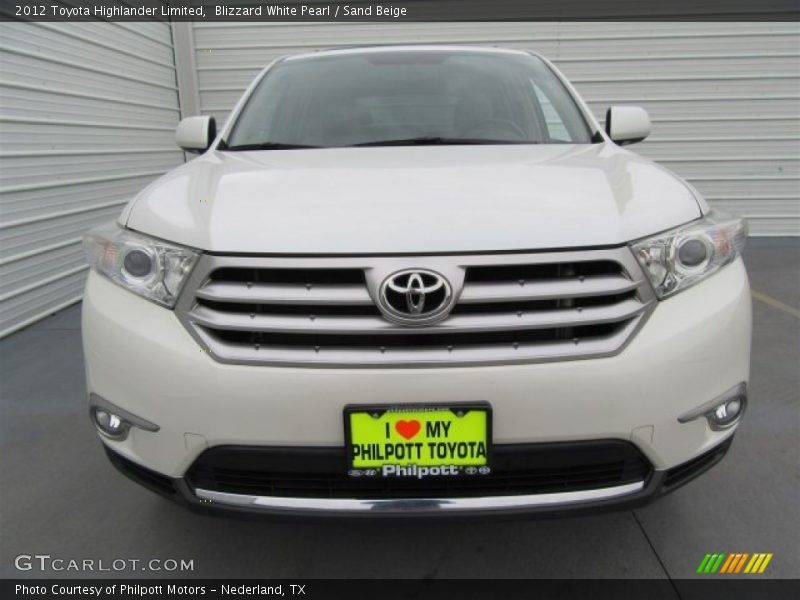 Blizzard White Pearl / Sand Beige 2012 Toyota Highlander Limited