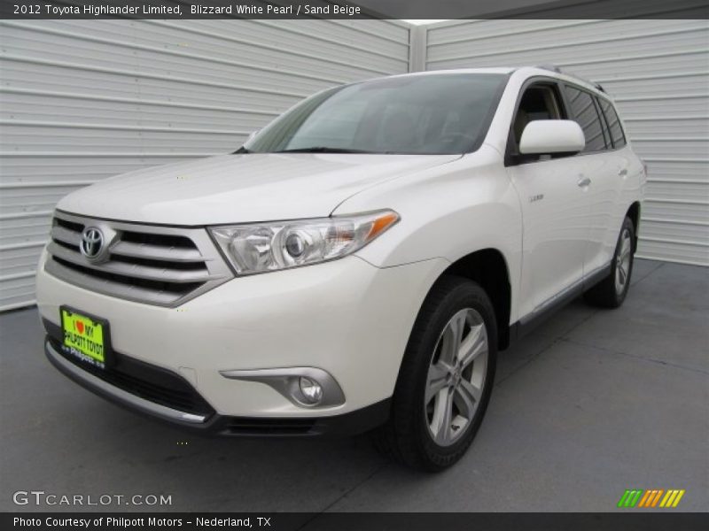 Blizzard White Pearl / Sand Beige 2012 Toyota Highlander Limited