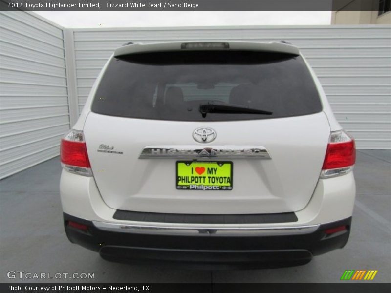 Blizzard White Pearl / Sand Beige 2012 Toyota Highlander Limited