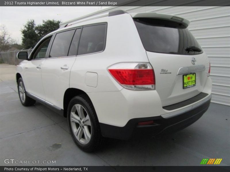 Blizzard White Pearl / Sand Beige 2012 Toyota Highlander Limited