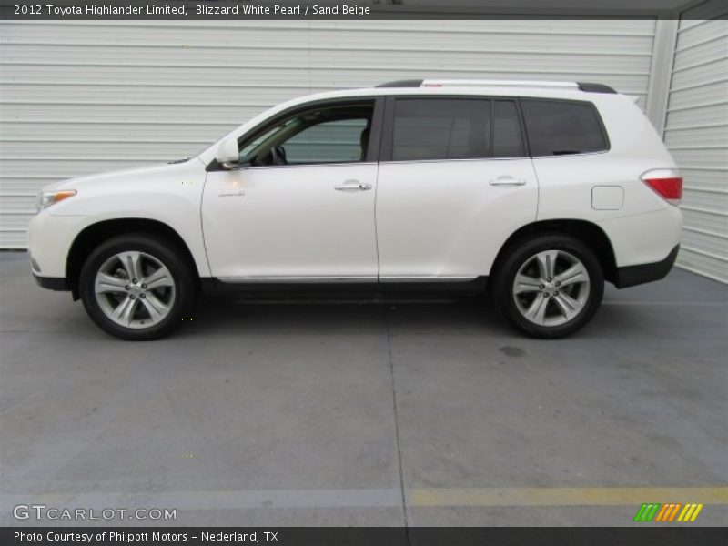 Blizzard White Pearl / Sand Beige 2012 Toyota Highlander Limited