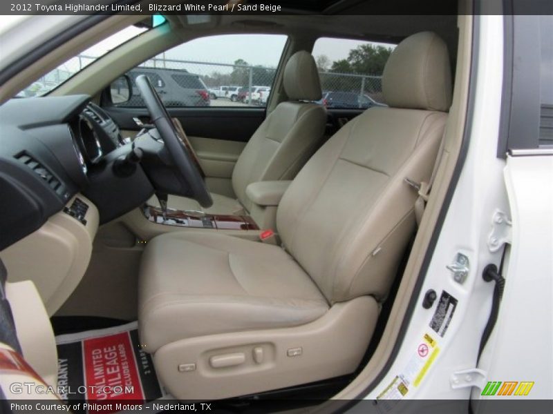 Blizzard White Pearl / Sand Beige 2012 Toyota Highlander Limited