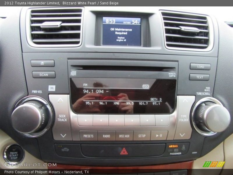 Blizzard White Pearl / Sand Beige 2012 Toyota Highlander Limited