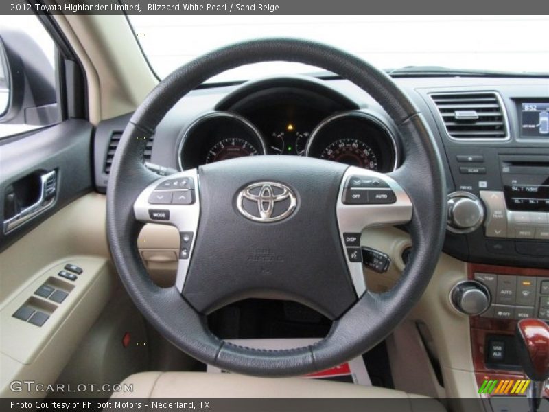 Blizzard White Pearl / Sand Beige 2012 Toyota Highlander Limited