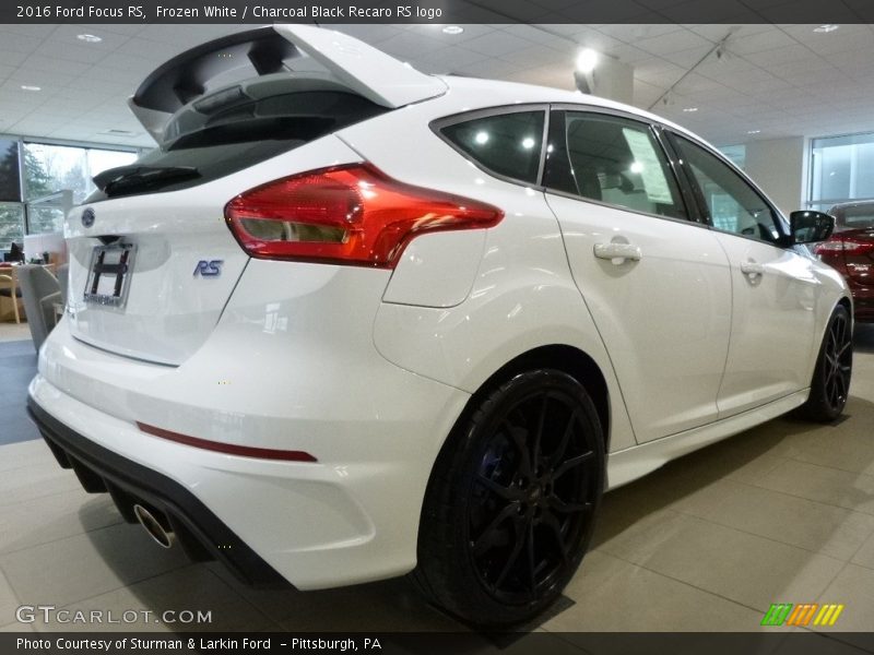Frozen White / Charcoal Black Recaro RS logo 2016 Ford Focus RS