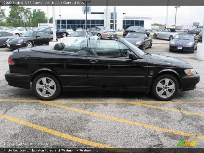 Black / Charcoal Gray 2002 Saab 9-3 SE Convertible