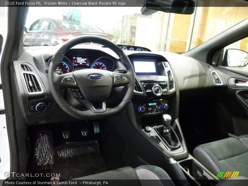  2016 Focus RS Charcoal Black Recaro RS logo Interior