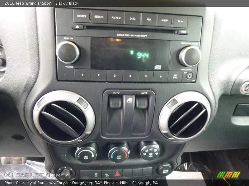 Black / Black 2016 Jeep Wrangler Sport
