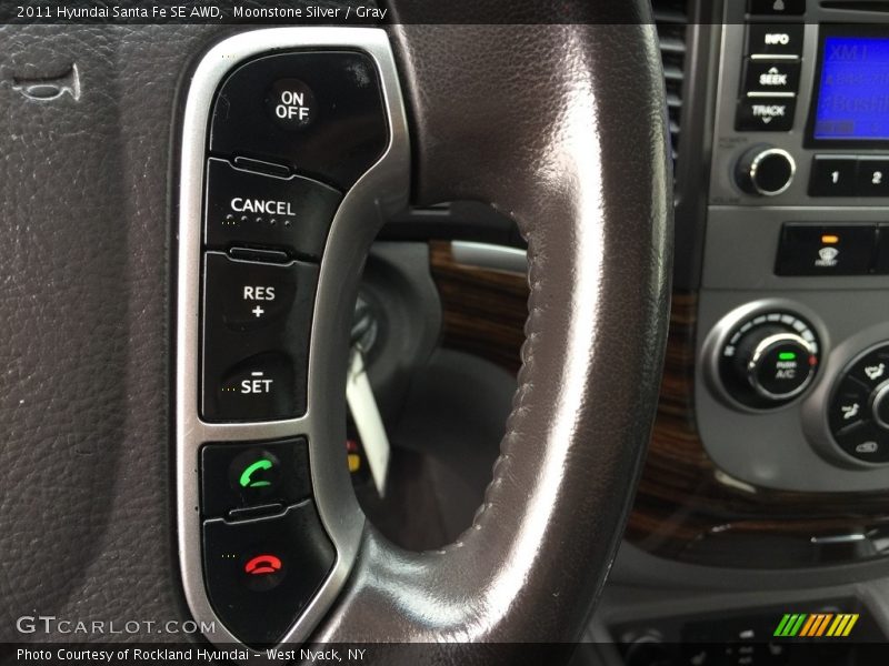 Moonstone Silver / Gray 2011 Hyundai Santa Fe SE AWD