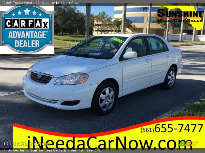 Super White / Light Gray 2005 Toyota Corolla CE