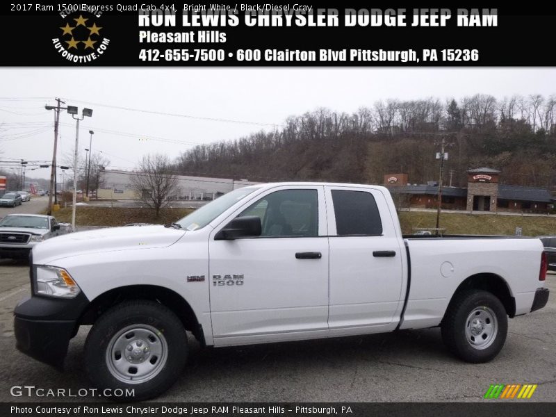 Bright White / Black/Diesel Gray 2017 Ram 1500 Express Quad Cab 4x4