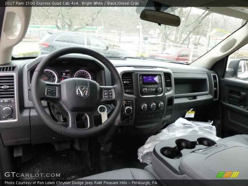 Bright White / Black/Diesel Gray 2017 Ram 1500 Express Quad Cab 4x4
