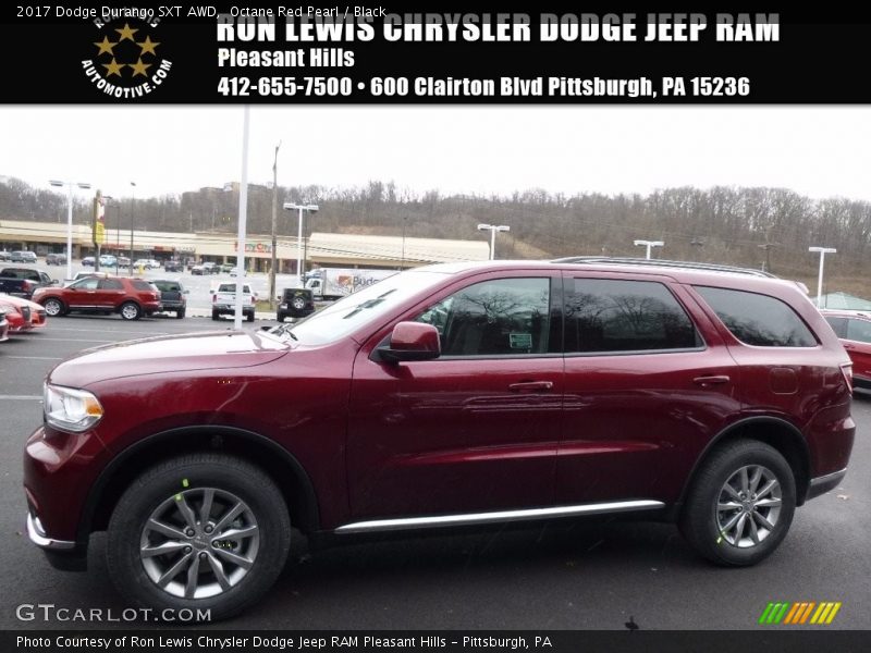 Octane Red Pearl / Black 2017 Dodge Durango SXT AWD