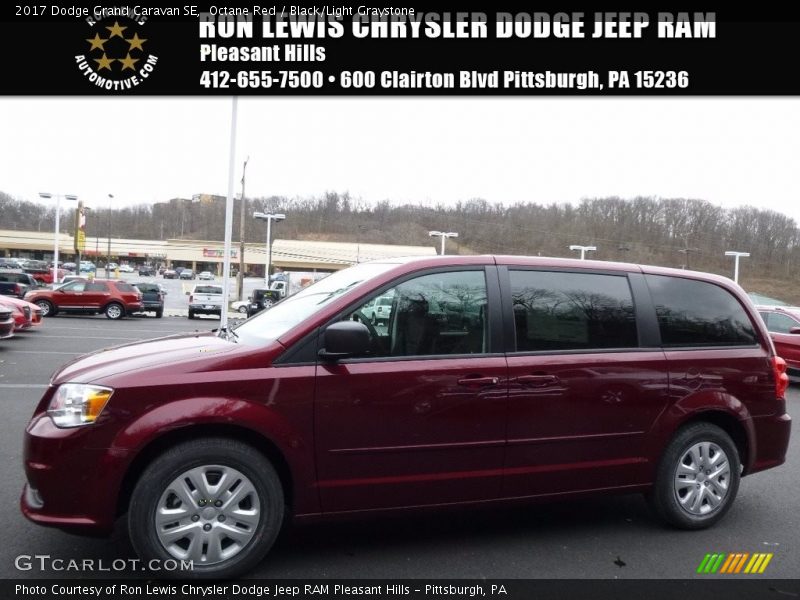 Octane Red / Black/Light Graystone 2017 Dodge Grand Caravan SE