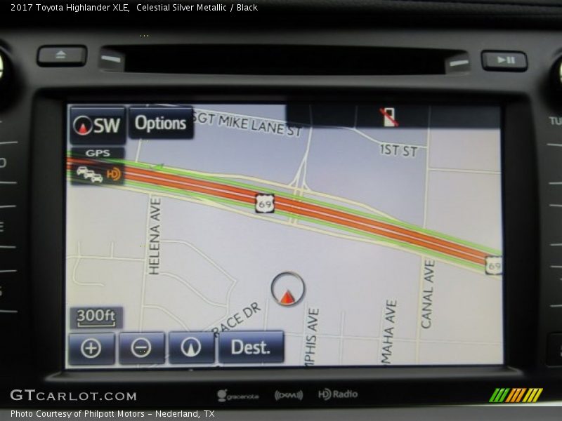 Navigation of 2017 Highlander XLE