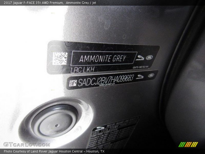Ammonite Grey / Jet 2017 Jaguar F-PACE 35t AWD Premium