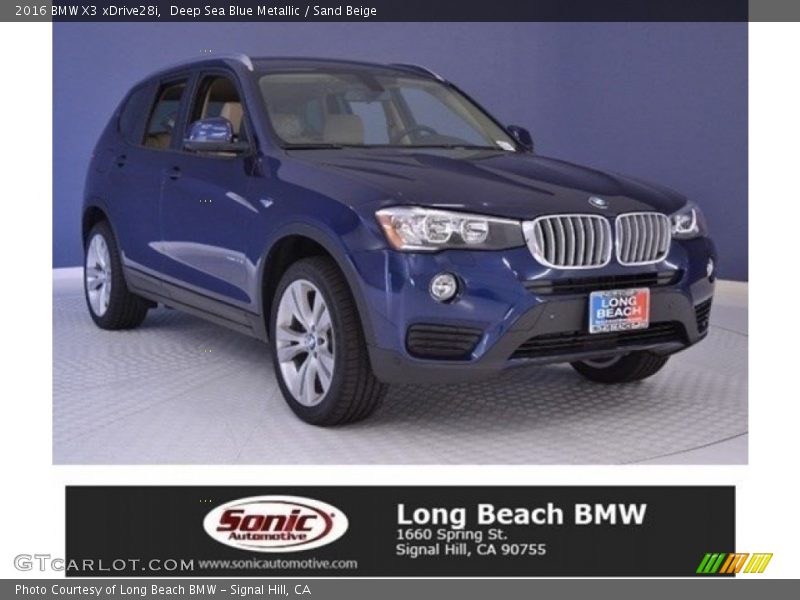 Deep Sea Blue Metallic / Sand Beige 2016 BMW X3 xDrive28i