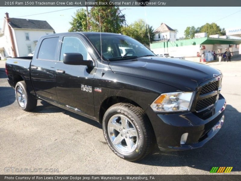 Brilliant Black Crystal Pearl / Black/Diesel Gray 2016 Ram 1500 Tradesman Crew Cab 4x4