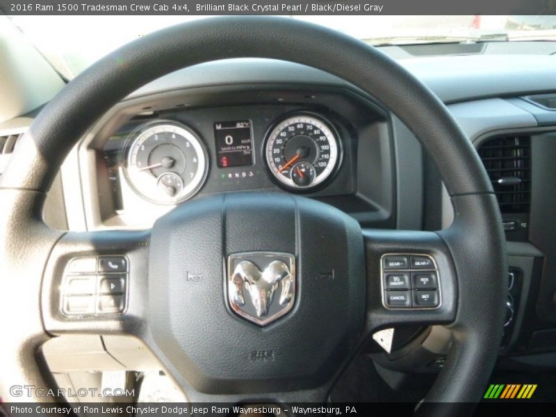 Brilliant Black Crystal Pearl / Black/Diesel Gray 2016 Ram 1500 Tradesman Crew Cab 4x4