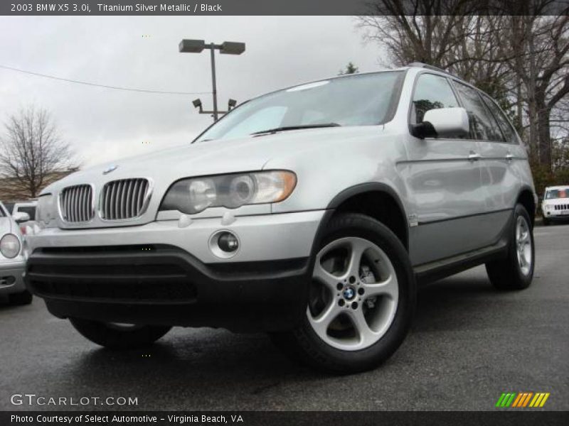 Titanium Silver Metallic / Black 2003 BMW X5 3.0i