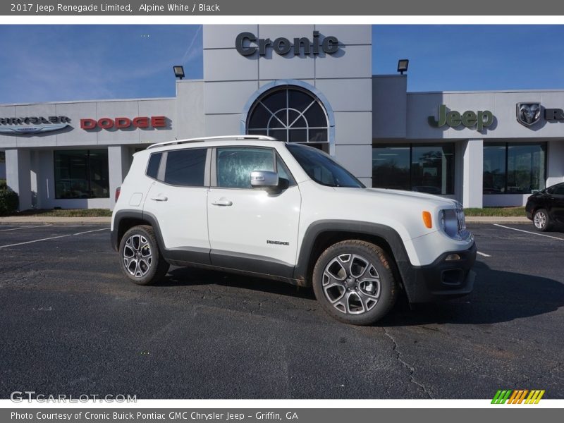 Alpine White / Black 2017 Jeep Renegade Limited