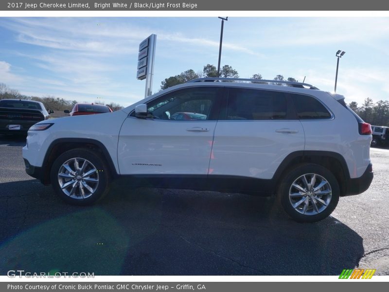 Bright White / Black/Light Frost Beige 2017 Jeep Cherokee Limited
