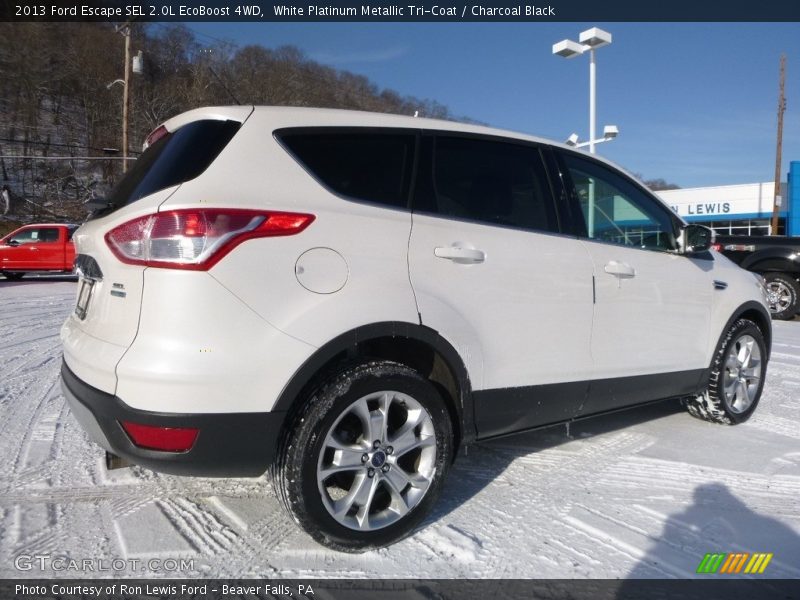 White Platinum Metallic Tri-Coat / Charcoal Black 2013 Ford Escape SEL 2.0L EcoBoost 4WD