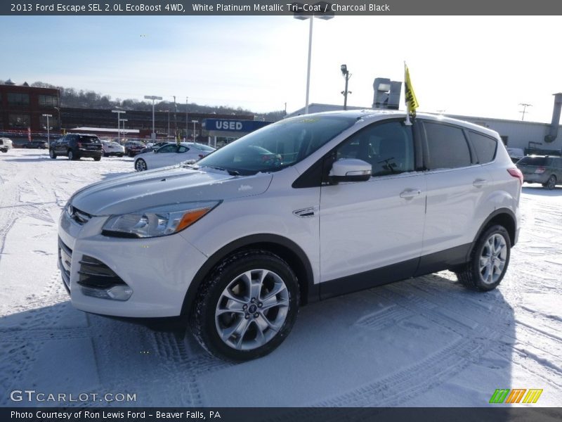 White Platinum Metallic Tri-Coat / Charcoal Black 2013 Ford Escape SEL 2.0L EcoBoost 4WD