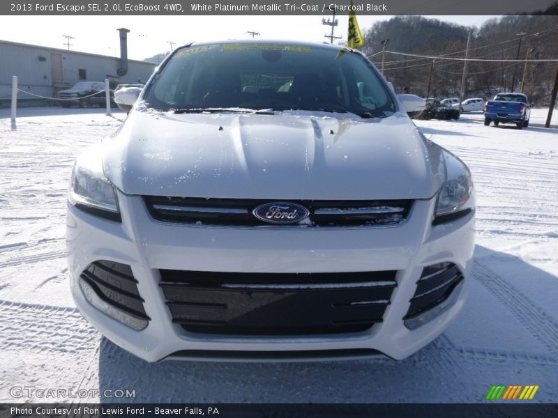 White Platinum Metallic Tri-Coat / Charcoal Black 2013 Ford Escape SEL 2.0L EcoBoost 4WD
