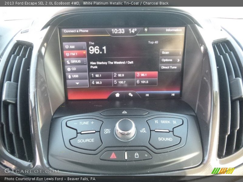 White Platinum Metallic Tri-Coat / Charcoal Black 2013 Ford Escape SEL 2.0L EcoBoost 4WD