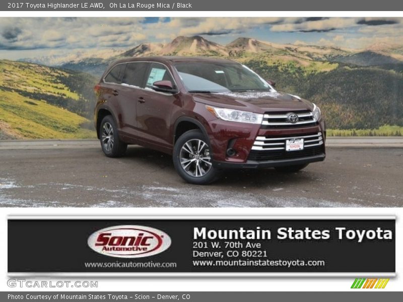 Oh La La Rouge Mica / Black 2017 Toyota Highlander LE AWD