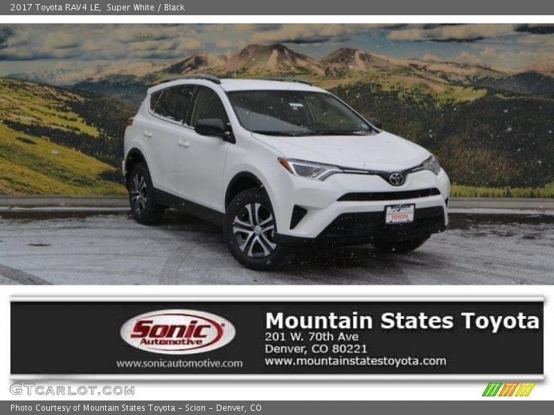 Super White / Black 2017 Toyota RAV4 LE
