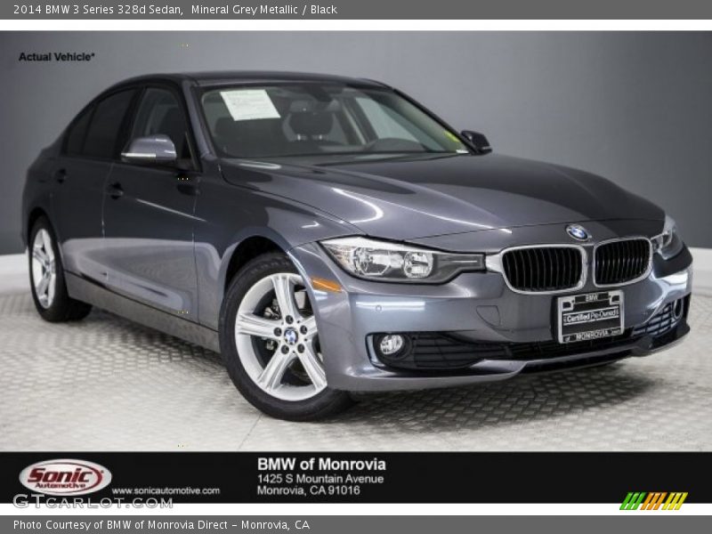 Mineral Grey Metallic / Black 2014 BMW 3 Series 328d Sedan