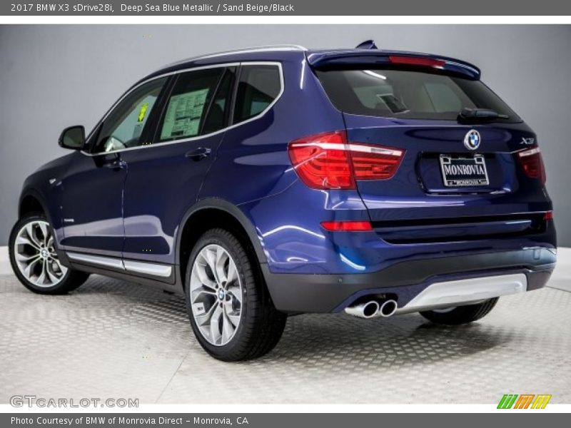 Deep Sea Blue Metallic / Sand Beige/Black 2017 BMW X3 sDrive28i