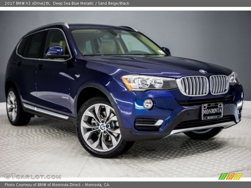 Deep Sea Blue Metallic / Sand Beige/Black 2017 BMW X3 sDrive28i