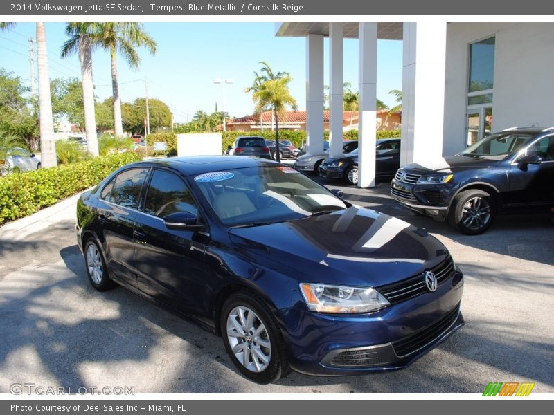Tempest Blue Metallic / Cornsilk Beige 2014 Volkswagen Jetta SE Sedan