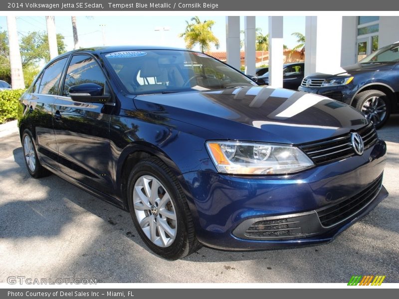 Tempest Blue Metallic / Cornsilk Beige 2014 Volkswagen Jetta SE Sedan