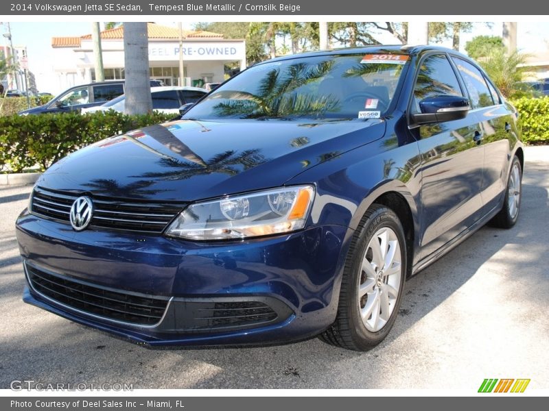 Tempest Blue Metallic / Cornsilk Beige 2014 Volkswagen Jetta SE Sedan
