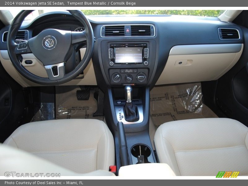 Tempest Blue Metallic / Cornsilk Beige 2014 Volkswagen Jetta SE Sedan