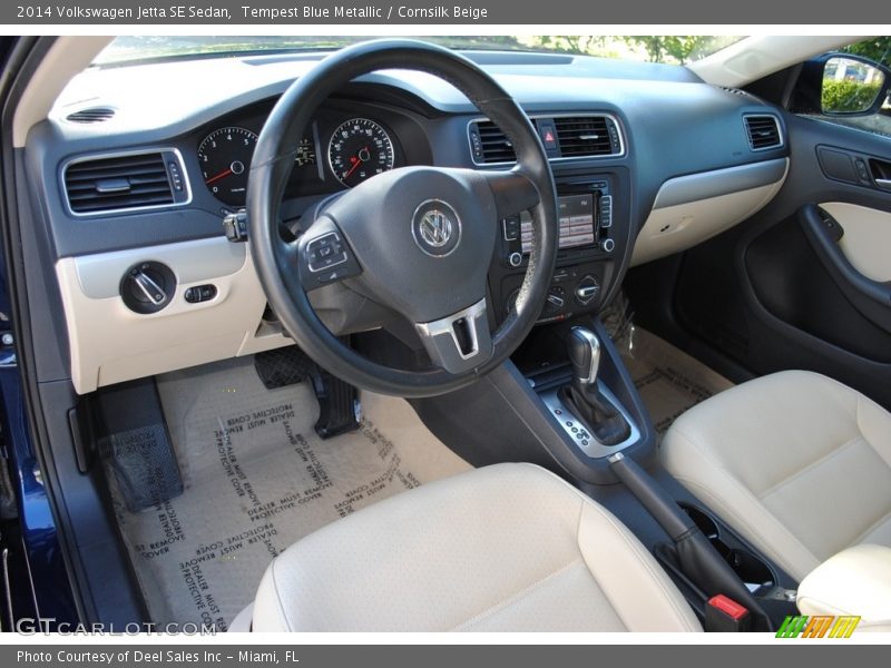 Tempest Blue Metallic / Cornsilk Beige 2014 Volkswagen Jetta SE Sedan