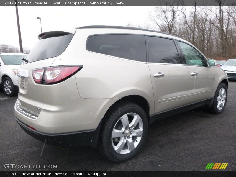 Champagne Silver Metallic / Ebony 2017 Chevrolet Traverse LT AWD