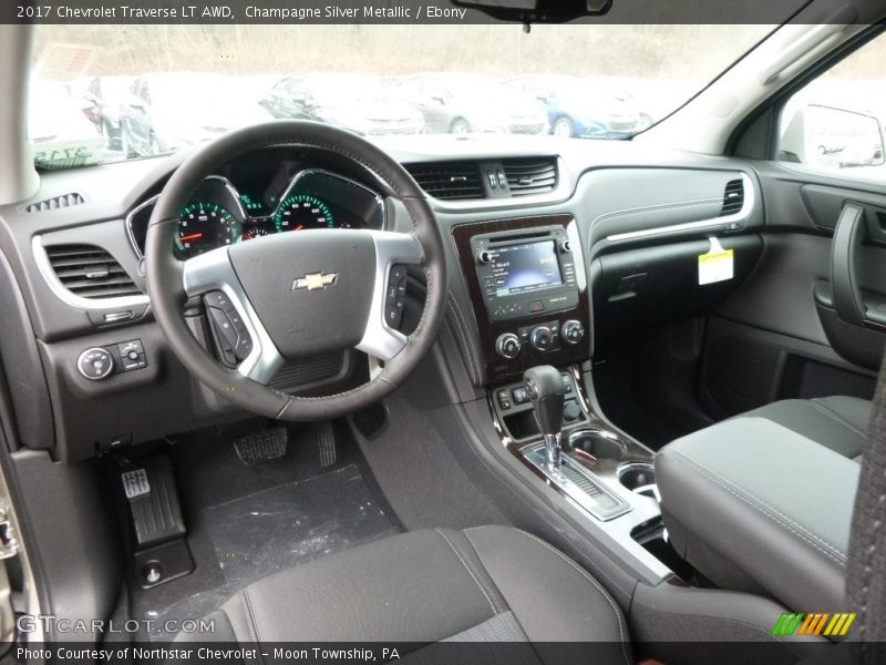 Champagne Silver Metallic / Ebony 2017 Chevrolet Traverse LT AWD
