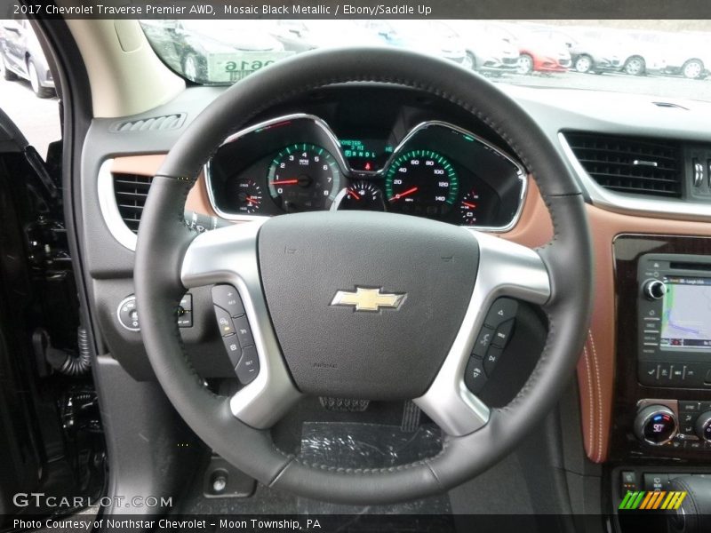 Mosaic Black Metallic / Ebony/Saddle Up 2017 Chevrolet Traverse Premier AWD