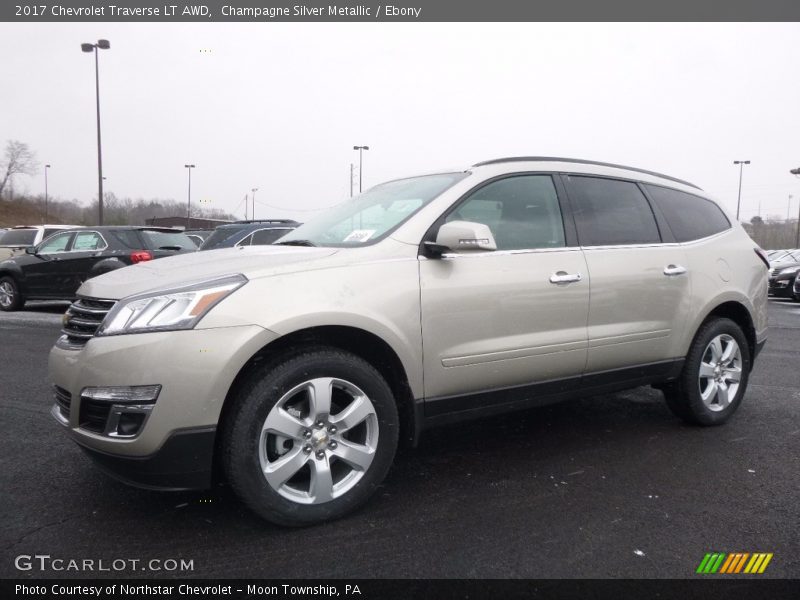 Champagne Silver Metallic / Ebony 2017 Chevrolet Traverse LT AWD