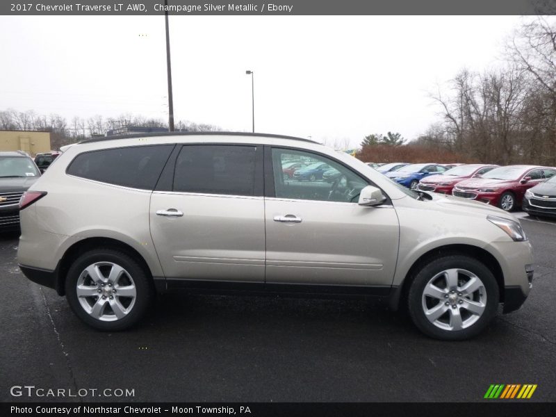 Champagne Silver Metallic / Ebony 2017 Chevrolet Traverse LT AWD