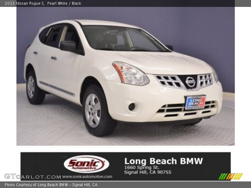 Pearl White / Black 2013 Nissan Rogue S